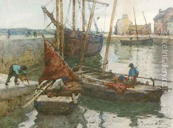 The Harbour at Concarneau Oil Painting - Terrick John Williams