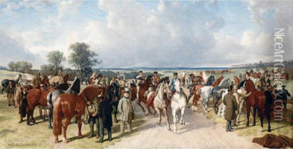 The Horse Fair On Southborough Common Oil Painting - John Frederick Herring Snr