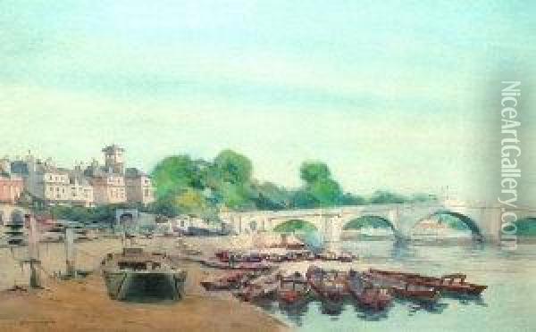Rba Ri Roi -- 'richmond Bridge'; Watercolour, Signed, 35x52cm Oil Painting - Cecil G. Charles King