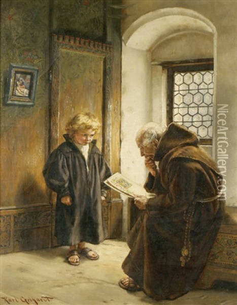 The Young Scribe Oil Painting - Karl Gephardt