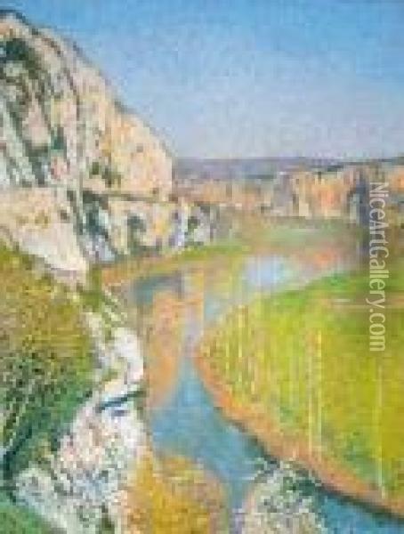 La Vallee Du Vert Pres De St Cirq Lapopie Oil Painting - Henry Martin
