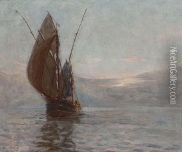 A Sailing Ship At Sea Oil Painting - Paul Franz Flickel