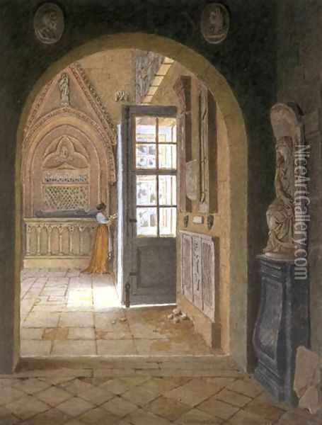 A Room in the Convent of the Petits Augustins Oil Painting - Jean Lubin Vauzelle