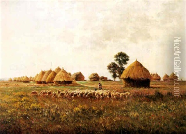 Meules Et Moutons Oil Painting - Armand Guery