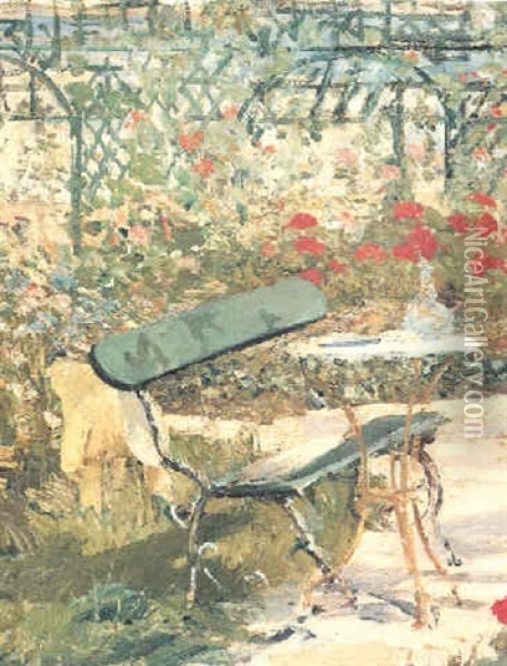Le Banc (le Jardin De Versailles) Oil Painting - Edouard Manet