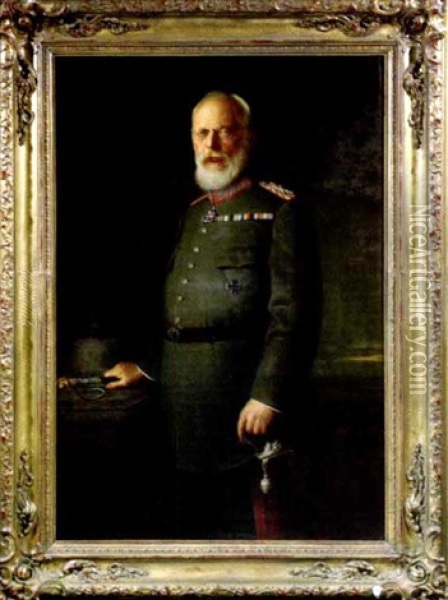 Portrait Konig Ludwigs Iii. Von Bayern In Uniform Oil Painting - Wilhelm Immenkamp