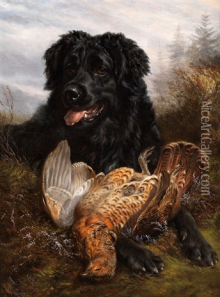 Bildnis Eines Hundes Mit Erlegtem Rebhuhn Oil Painting - Samuel John Carter