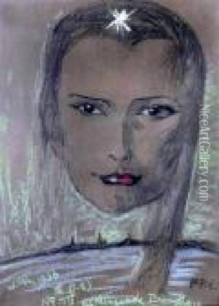 Portret Marii Kaminskiej, Marzec 1936 Oil Painting - Stanislaw Ignacy Witkiewicz-Witkacy
