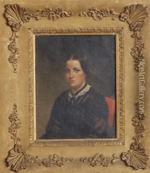 Portrait Of A Woman Oil Painting - Cephas Giovanni Thompson