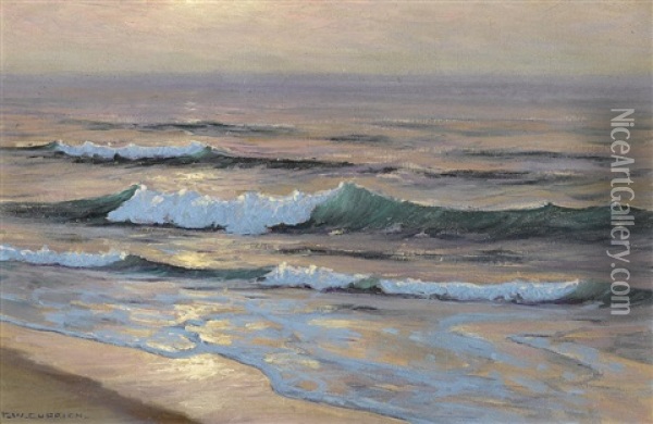 A Summer Evening Oil Painting - Frank William Cuprien