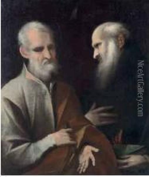 Due Filosofi Oil Painting - Antonio Cifrondi