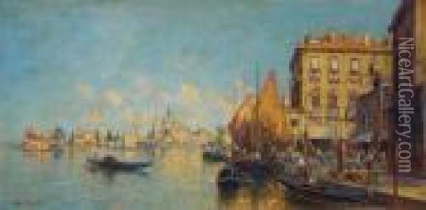 Golden Venice Oil Painting - Arthur Vidal Diehl