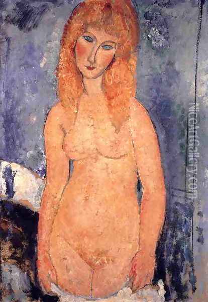 Blonde Nude Oil Painting - Amedeo Modigliani