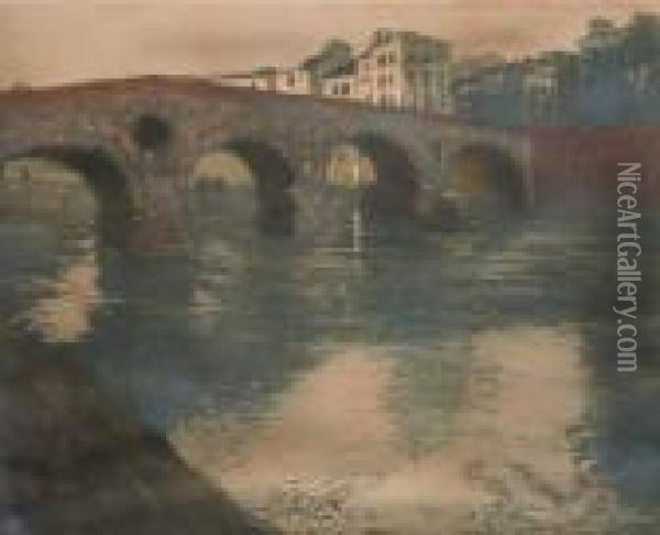 Puente En La Rivera Oil Painting - Fritz Thaulow