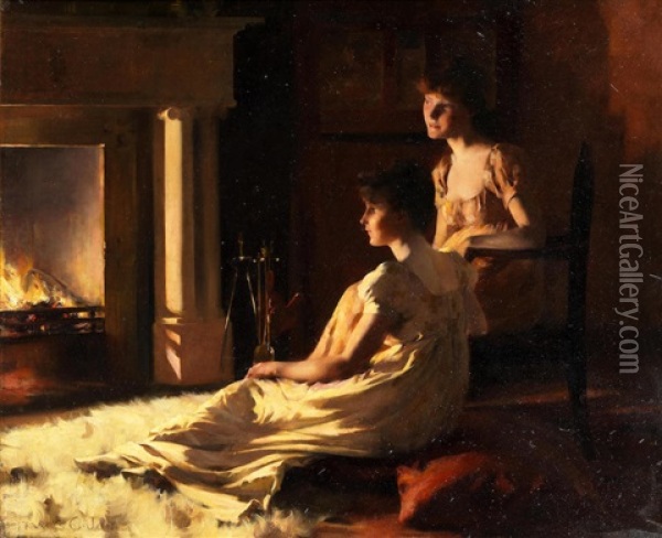 By The Fireside Oil Painting - Francis Coates Jones