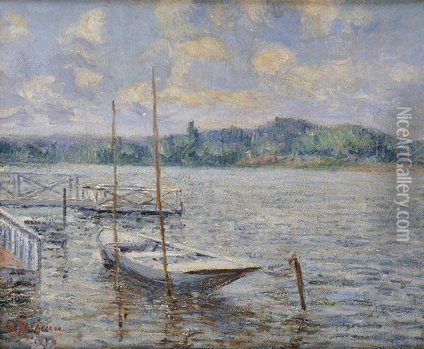 Barque Et Ponton Oil Painting - Gustave Loiseau