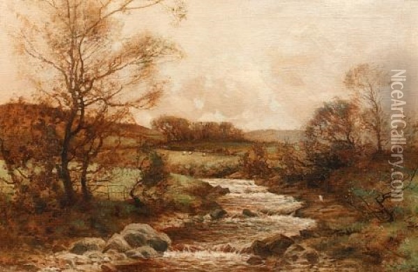 November In The Glen (+ Another; Pair) Oil Painting - Tom Campbell