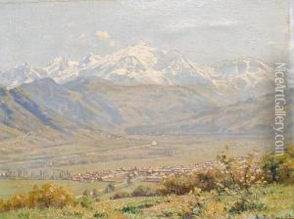 View Of Mont Blanc Oil Painting - Francois Furet