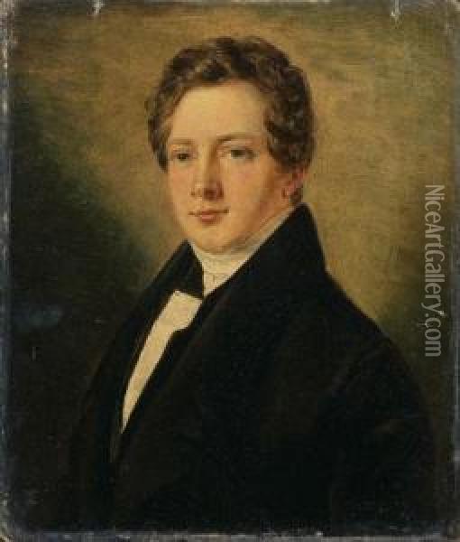 Portrait D'homme En Redingote Oil Painting - Frederic Henri Schopin