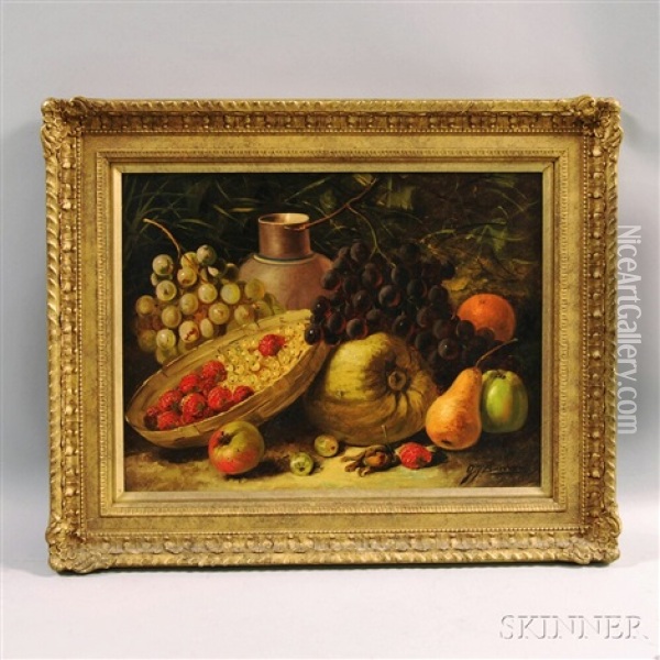 Still Life With Fruit Oil Painting - Gertrude Jameson Barnes