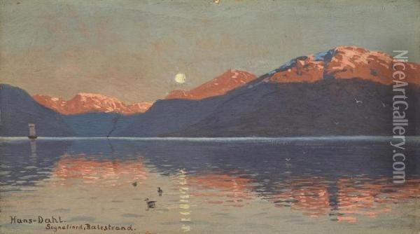 Der Sognefjord Bei Balestrand Oil Painting - Hans Dahl