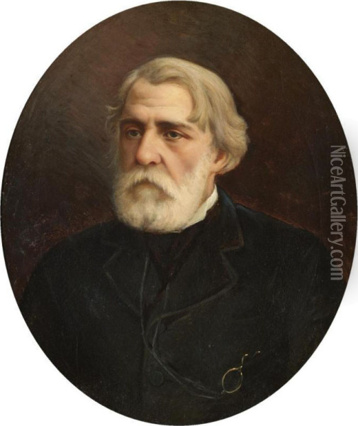 Portrait Of Ivan Turgenev Oil Painting - Ivan Yakovlevich Potolov