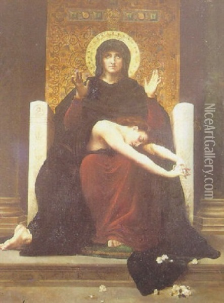 Virgen Del Consuelo Oil Painting - Teofilo del Castillo