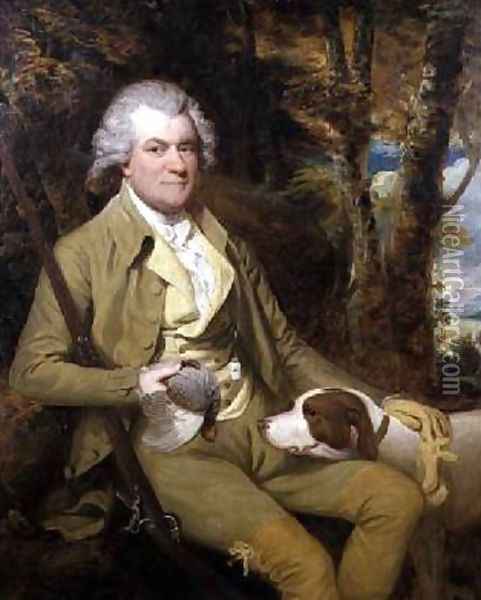 Portrait of Squire Morland with his gun and dog Oil Painting - James Miller