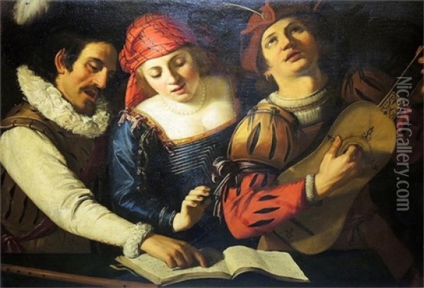 Allegorie Der Musik Oil Painting - Gysbrecht Van Der Kuyl