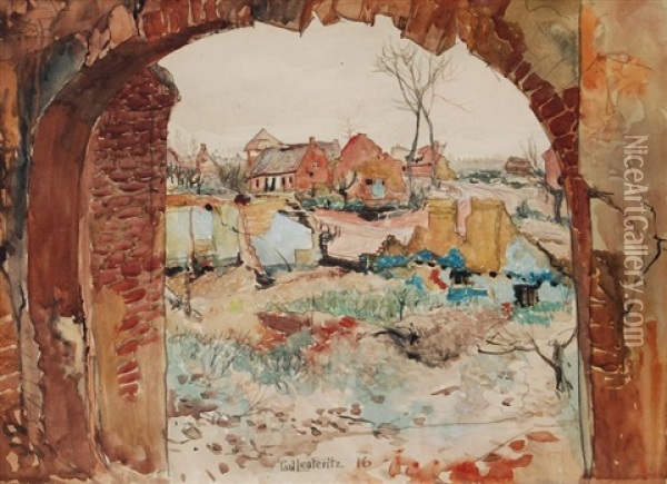 Ruinen Vor Einem Dorf Oil Painting - Paul Leuteritz