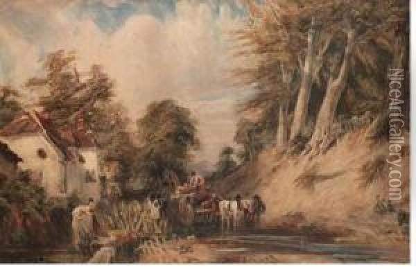 The Timber Waggon Oil Painting - Samuel Austin