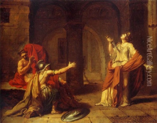 La Mort De Lucrece Oil Painting - Louis David
