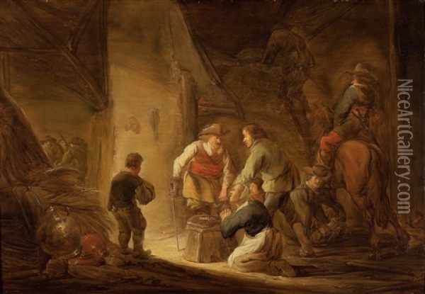 Rauber Beim Plundern Eines Bauernhauses Oil Painting - Benjamin Gerritsz Cuyp