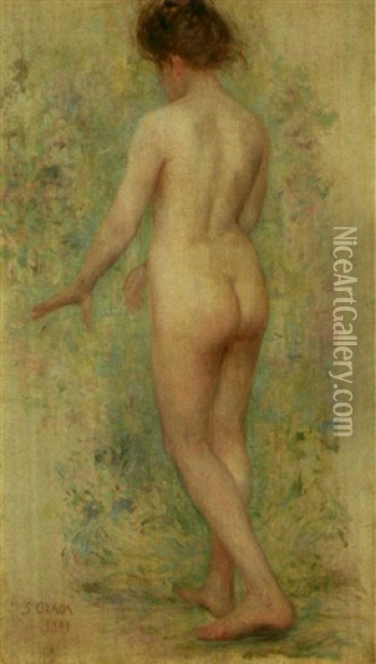Female Nude Oil Painting - Saburosuke Okada