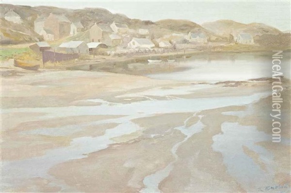 A Loch-side Village Oil Painting - Robert Burns