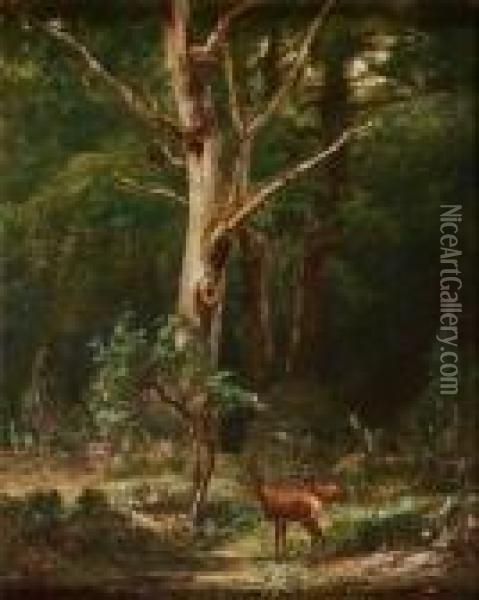 Biches Enforet Oil Painting - Karl Bodmer