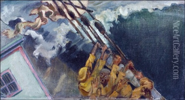 Myrsky Oil Painting - Akseli Valdemar Gallen-Kallela