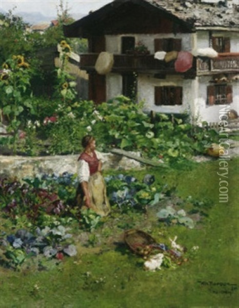 Im Garten Oil Painting - Wilhelm Roegge the Younger
