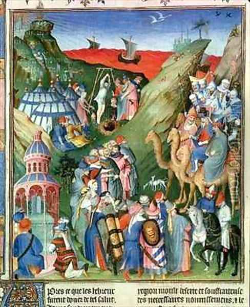 Tome 1 Hebrews in the desert Oil Painting - Jean Fouquet