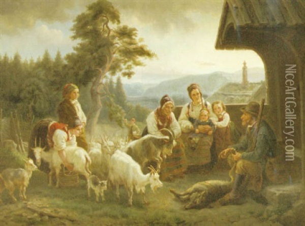 Saterstuga Oil Painting - Bengt Nordenberg