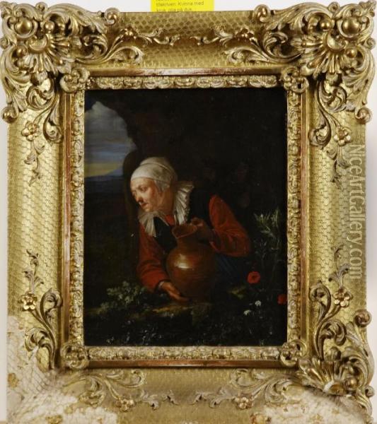 Kvinna Med Krus Oil Painting - Willem van Mieris