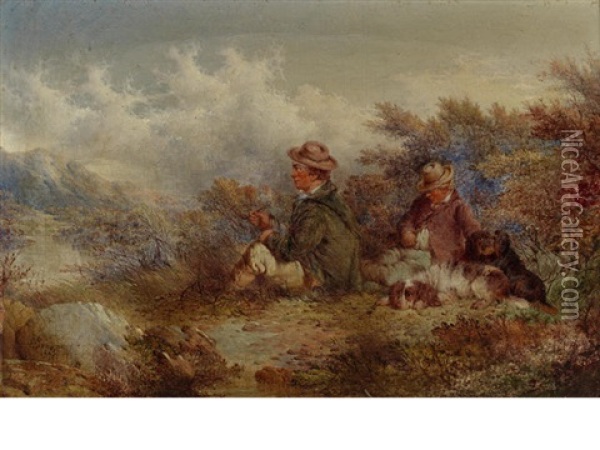 A Rest From The Hunt (pair) Oil Painting - Paul Jones