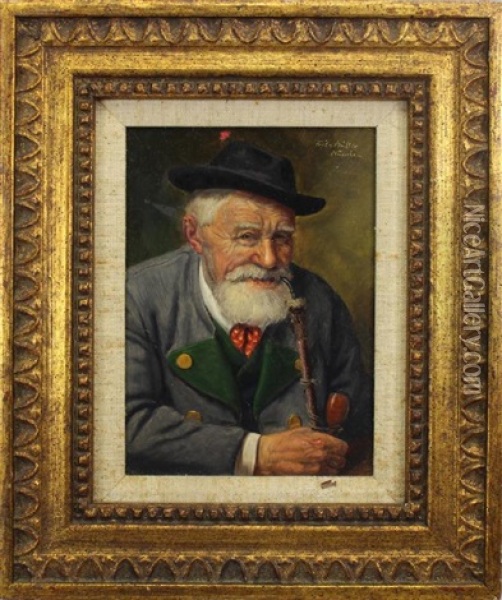 Painting Of An Elderly Gentleman Oil Painting - Fritz Muller