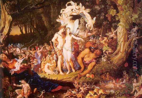 The Reconciliation of Oberon and Titania 1847 Oil Painting - Sir Joseph Noel Paton