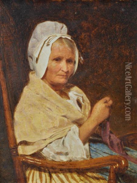Portrait Of A Woman In A Chair Oil Painting - James Hayllar