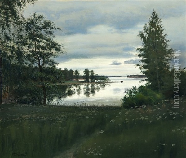 Tranquil Bay Oil Painting - Torsten Wasastjerna