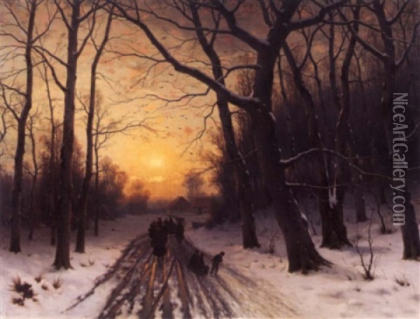 Winterlandschaft Oil Painting - Eduard Hein