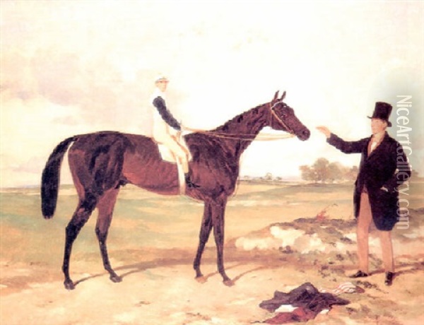 Jockey Con Caballero Oil Painting - Harry Hall