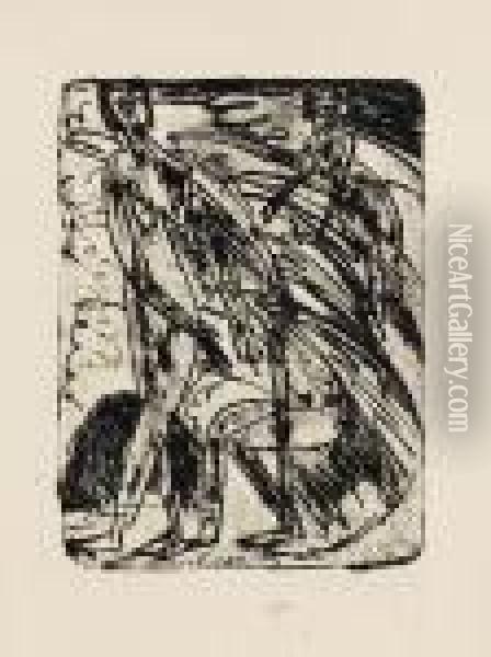 Badende In Wellen Oil Painting - Ernst Ludwig Kirchner