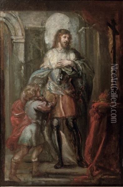 Saint Louis As A Crusader Oil Painting - Philip Fruytiers